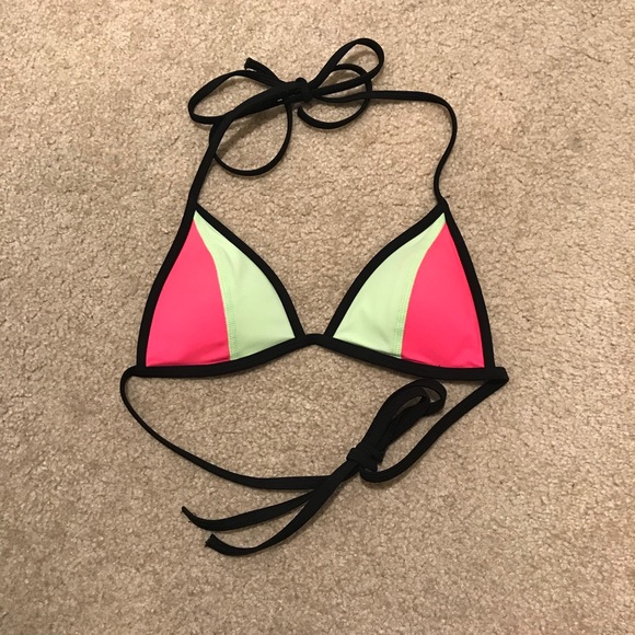 pink bikini with black outline